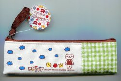 Thumbnail of Korea IMIND Checker Pencil Pouch Bag #3 (Green) (AB0039)