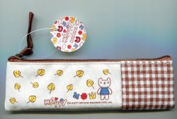 Thumbnail of Korea IMIND Checker Pencil Pouch Bag #4 (Brown) (AB0040)