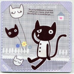 Thumbnail of Crying Cat Microfiber Eyeglasses Cleaning Cloth #1 (EC0042)