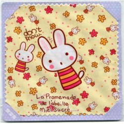 Thumbnail of Rabbit and Flower Microfiber Eyeglasses Cleaning Cloth #1 (EC0052)