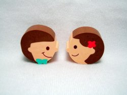 Thumbnail of Boy and Girl Head 2 Pcs Eraser Set #2 (SE0026)