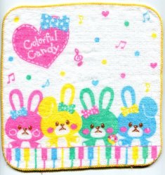 Thumbnail of Kamio Colorful Candy Rabbit Face Towel Wash Cloth #1 (T0724)
