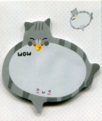 Thumbnail of Cute Animal Die Cut Post-it Note Sticky Note #02 (Cat with Wow) (MP0094)