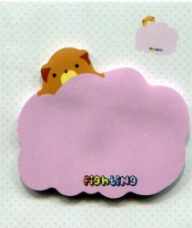 Thumbnail of Cute Animal Die Cut Post-it Note Sticky Note #08 (Bear behind Cloud) (MP0100)