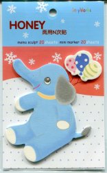 Thumbnail of Honey Animal 2 Design Die Cut Post-it Note Sticky Note #1 (Elephant) (MP0101)