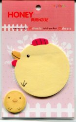 Thumbnail of Honey Animal 2 Design Die Cut Post-it Note Sticky Note #4 (Chicken) (MP0104)