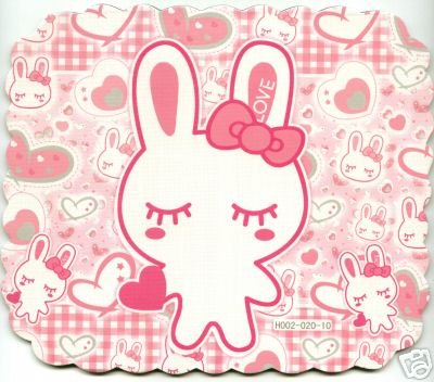 Thumbnail of Cute Rabbit Bunny Die Cut Mouse Pad #3 (S0277) 