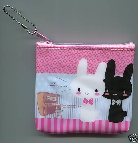 Thumbnail of Black and White Rabbit Coin Purse Bag #1 (A0627) 