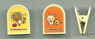 Thumbnail of San-X Rilakkuma Relax Bear Magnetic Paper Clip #1 (S0170) 