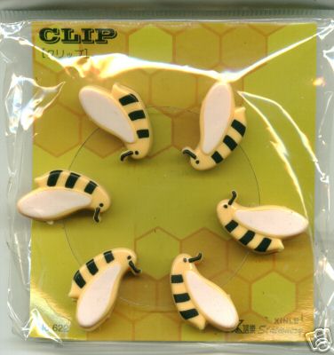 Thumbnail of Yellow Bee 6 Pcs Die Cut Plastic Paper Clip Set 