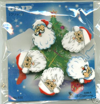 Thumbnail of Santa Claus 5 Pcs Die Cut Plastic Paper Clip Set 