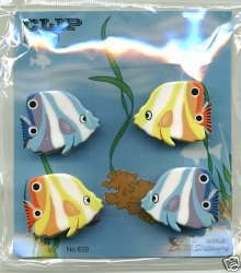 Thumbnail of Fish 4 Pcs Die Cut Plastic Paper Clip Set 