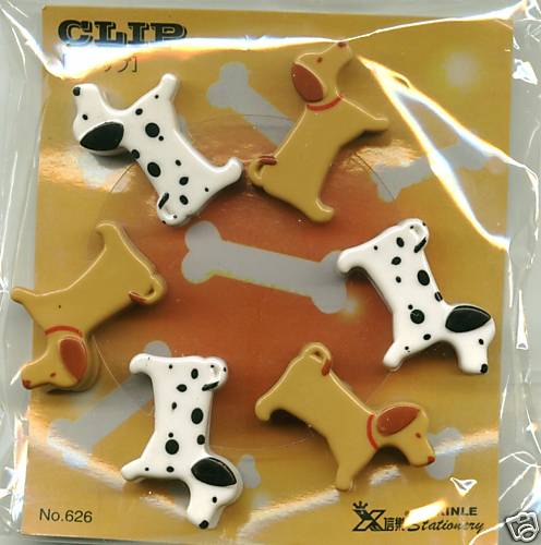 Thumbnail of Dog 6 Pcs Die Cut Plastic Paper Clip Set #2