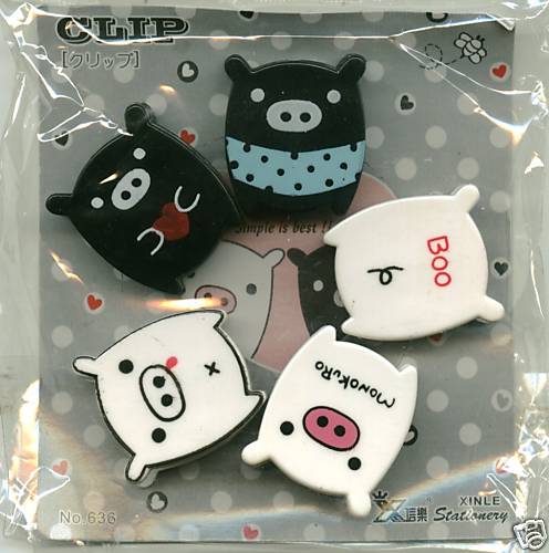 Thumbnail of Pig 5 Pcs Die Cut Plastic Paper Clip Set 