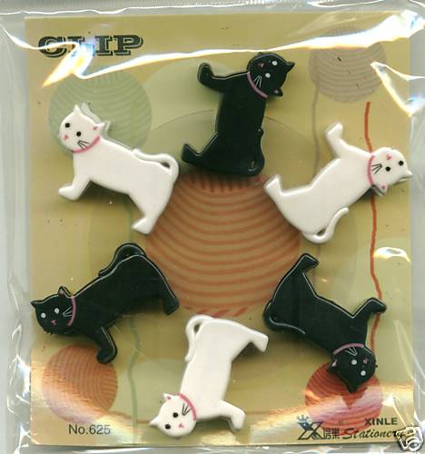 Thumbnail of Cat 6 Pcs Die Cut Plastic Paper Clip Set #1