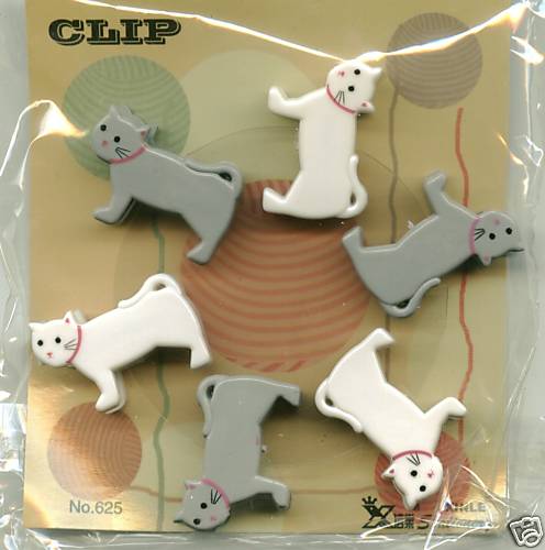Thumbnail of Cat 6 Pcs Die Cut Plastic Paper Clip Set #2 