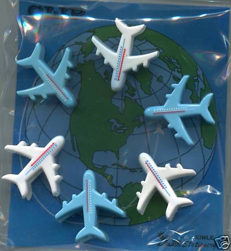 Thumbnail of Aeroplane 6 Pcs Die Cut Plastic Paper Clip Set #2