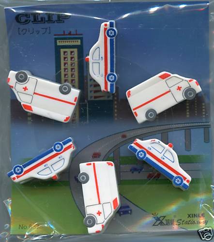 Thumbnail of Car 6 Pcs Die Cut Plastic Paper Clip Set 