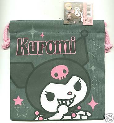 Thumbnail of Sanrio Kuromi Cotton Drawstring Bag #6 (A0598) 