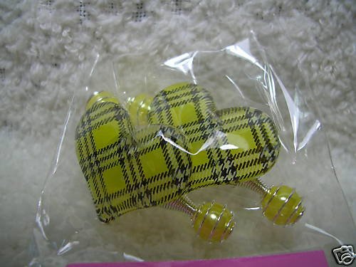 Thumbnail of Checker Heart Hair Decoration #1 (Yellow) 