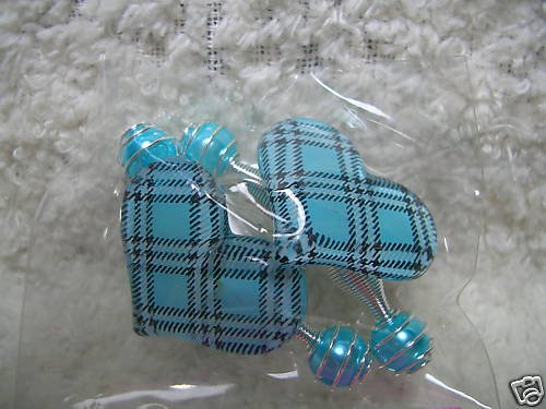Thumbnail of Checker Heart Hair Decoration #4 (Pale Blue) 