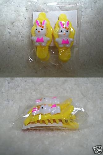 Thumbnail of Cute Rabbit Hair Clip Claw #2 (Yellow and Pink) 