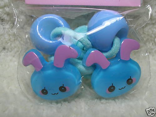 Thumbnail of Rabbit Head Hair Band Ponytail Holder #3 (Blue) 