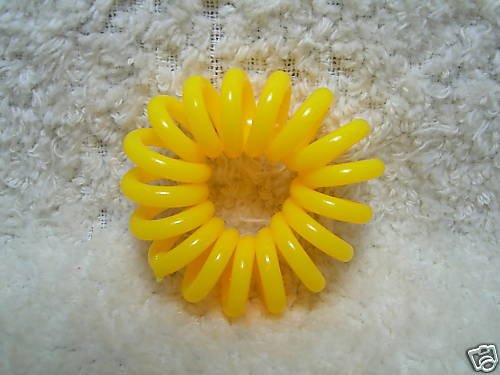 Thumbnail of Phone Wire Hair Band Ponytail Holder #3 (Yellow) 