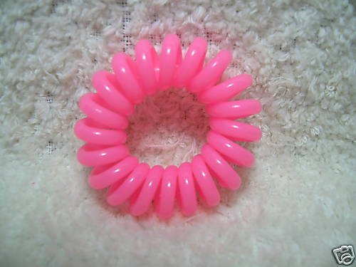 Thumbnail of Phone Wire Hair Band Ponytail Holder #6 (Pink) 