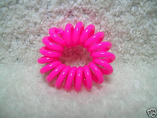 Thumbnail of Phone Wire Hair Band Ponytail Holder #7 (Dark Pink) 