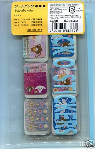 Thumbnail of Sanrio Sugar Bunnies 94 Pieces Set Sticker Sack Bag #1 (I0564) 