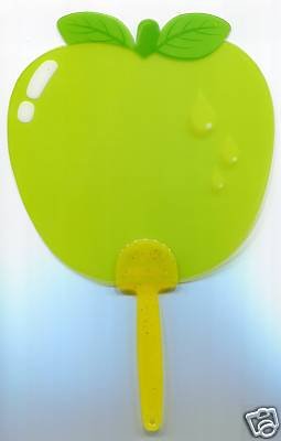 Thumbnail of Green Apple Die Cut Plastic Fan #1 