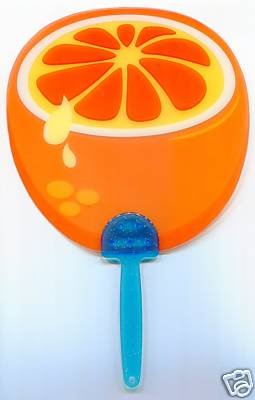 Thumbnail of Orange Die Cut Plastic Fan #1 