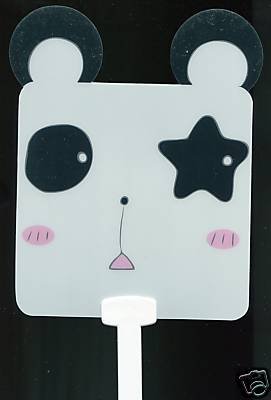 Thumbnail of Cute Panda Die Cut Plastic Fan #1 