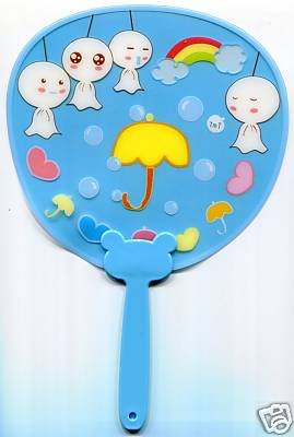 Thumbnail of Cute Sunny Doll Die Cut Plastic Fan #1 