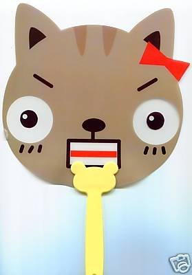 Thumbnail of Cute Cat Die Cut Plastic Fan #1 