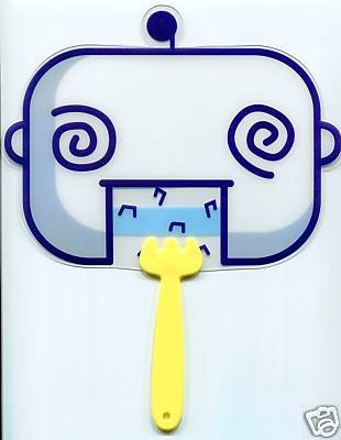 Thumbnail of Cute Marshmallow Die Cut Plastic Fan #1 