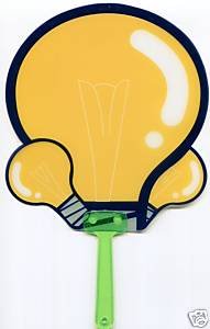 Thumbnail of Cute Light Bulb Die Cut Plastic Fan #1 