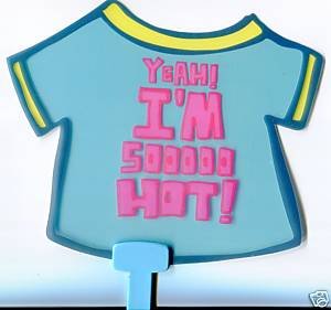 Thumbnail of Cute T-shirt Die Cut Plastic Fan #1 