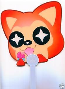 Thumbnail of Cute Fox Die Cut Plastic Fan #1 