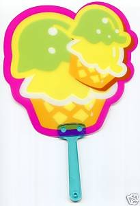 Thumbnail of Cute Ice-cream Die Cut Plastic Fan #1 
