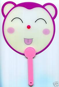 Thumbnail of Cute Monkey Die Cut Plastic Fan #1 