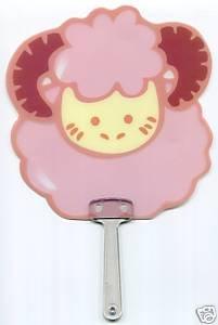 Thumbnail of Cute Sheep Goat Die Cut Plastic Fan #1 