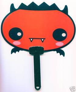 Thumbnail of Cute Vampire Die Cut Plastic Fan #1