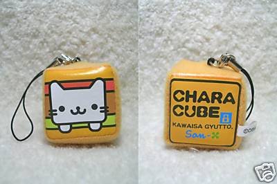 Thumbnail of San-X Chara Cube Plush Mascot Phone Strap #1 (Nyanko Cat) 