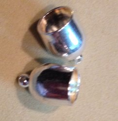 Thumbnail of 8mm Barrel Shaped Silverplate Caps, 1 pair