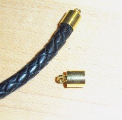 Thumbnail of 5mm Bolo Cord/Kumihimo Caps, Goldtone, 1 pair