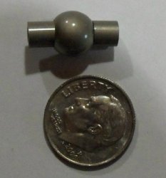 Thumbnail of 3mm ball in the center magnet set in Frosted Taupe alloy