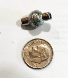 Thumbnail of 3.2mm center split ball magnets, textured surface, silver alloy