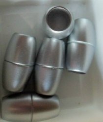 Thumbnail of 10.75mm ID Magnetic Acrylic End Caps Matte Silver, 1 set